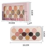 Miss Rose 12 Colors Eyeshadow Palette Matte Shimmer Waterproof Rainbow Color High Pigment