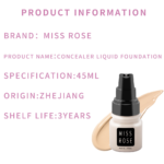 Miss Rose Concealer Liquid Foundation Matte Oil Control Isolation Foundation Cream Moisturizing Sweat Proof And Lasting 45 - Ml