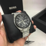 Hugo Boss Volane Silver Steel Black Dial Men's Chrono Watch - 1513949