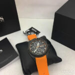 Hugo Boss Volane Chronograph Black Dial Orange Rubber Strap Mens Watch 45mm 5ATM - 1513957