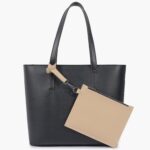 Tote Bag With Detachable Pouch - Black