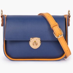 Saddle Bag With Twist Lock - Blue