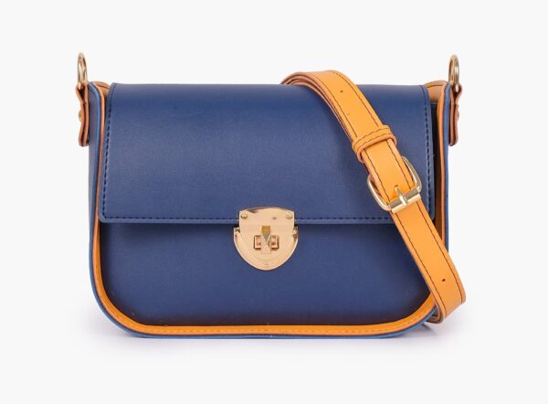 Saddle Bag With Twist Lock - Blue