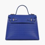 Top Handle Crocodile Mini Bag - Blue