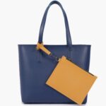 Tote Bag With Detachable Pouch - Blue