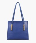 Zipper Shoulder Bag With Long Handle - Blue