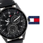 Tommy Hilfiger Quartz Leather Strap Black Dial 44mm Watch for Men - 1791638