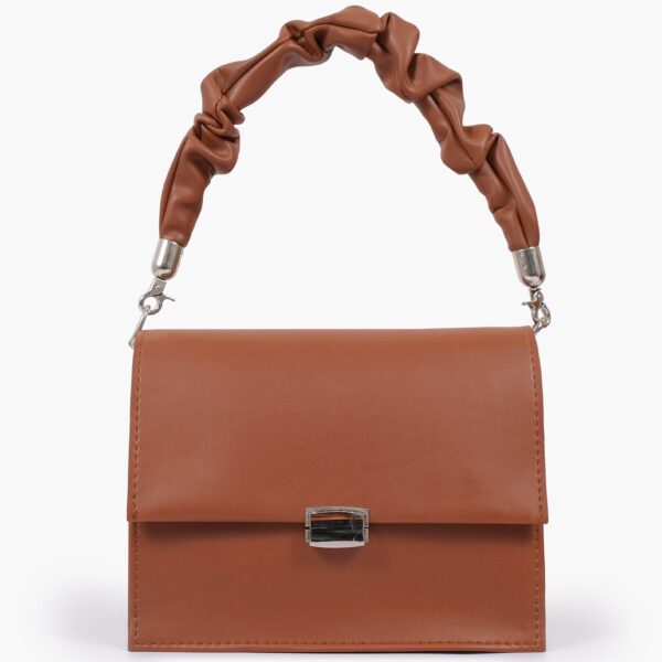 Top Handle Mini Cross Body Bag - Brown