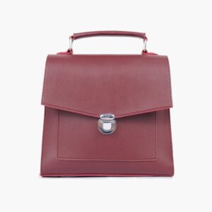 Push Lock Messenger Bag - Burgundy