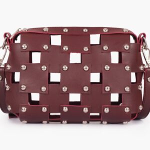 Rivet Cross Body Bag - Burgundy