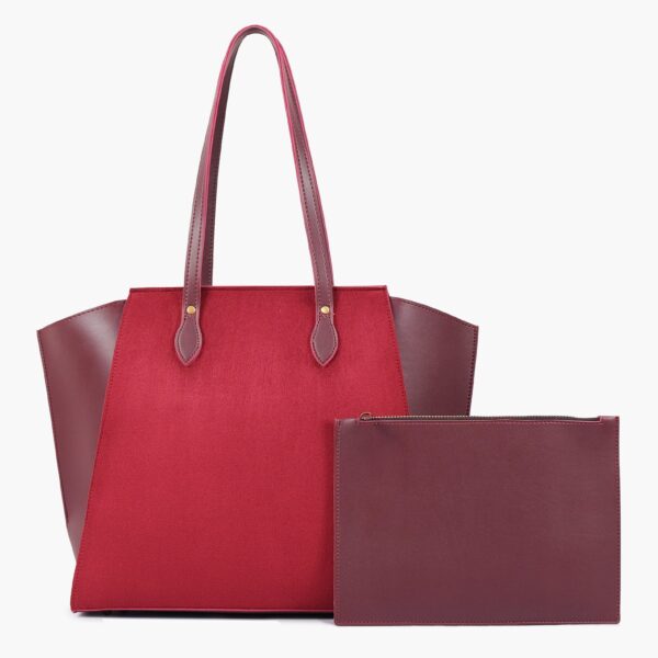 Suede Classic Tote Bag - Burgundy