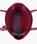 Burgundy Tote Bag With Detachable Pouch - Brown