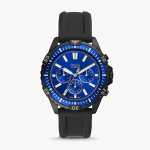 Buy Garrett Black Silicone Strap Blue Dial Chronograph Quartz Watch For Gents in Pakistan