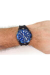 Garrett Black Silicone Strap Blue Dial Chronograph Quartz Watch For Gents