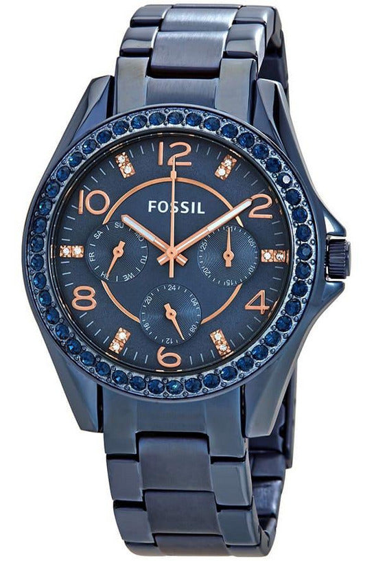 Fossil Women's Quartz Blue Stainless Steel Blue Dial 38mm Watch ES4294