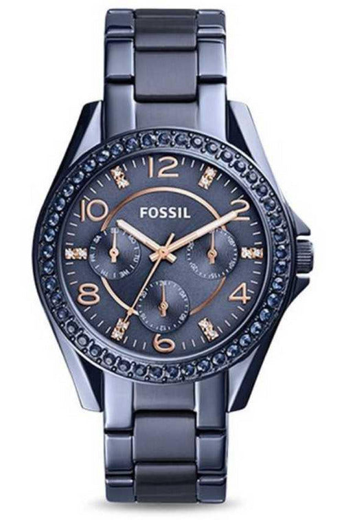 Fossil Women's Quartz Blue Stainless Steel Blue Dial 38mm Watch ES4294