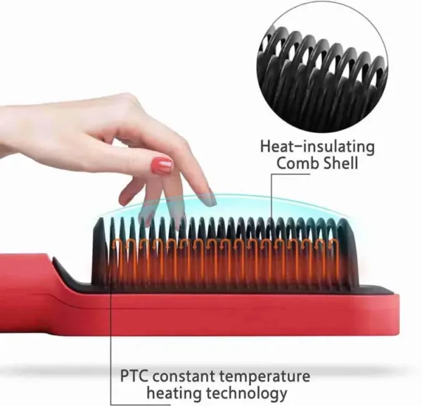 2 In 1 Hair Straightener Brush And Styling Comb