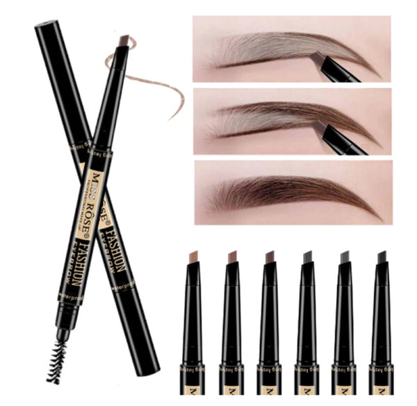 Miss Rose 2 in 1 Double Head Long Lasting Waterproof Eye Brow Pencil & Brush