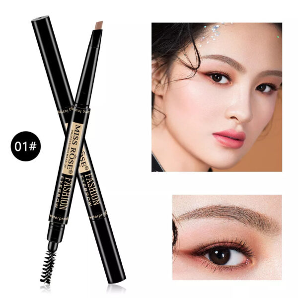 Miss Rose 2 in 1 Double Head Long Lasting Waterproof Eye Brow Pencil & Brush