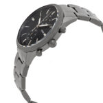 Men's Quartz Chronograph Grey Stainless Steel Black Dial 44Mm Watch