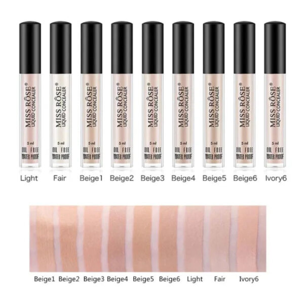 Miss Rose Concealer Liquid Foundation & Brush - 3 Pcs Set