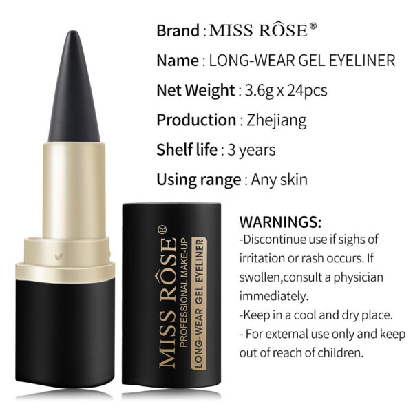 Miss Rose Waterproof Long Lasting Gel Stick Black Eyeliner