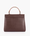 Dark Brown Flap-over Top-handle Bag