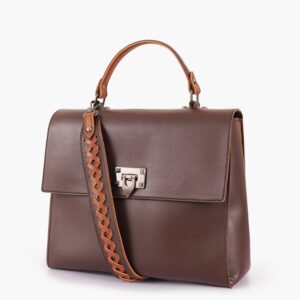 Buy Dark Brown Flap-over Top-handle Bag in Pakistan