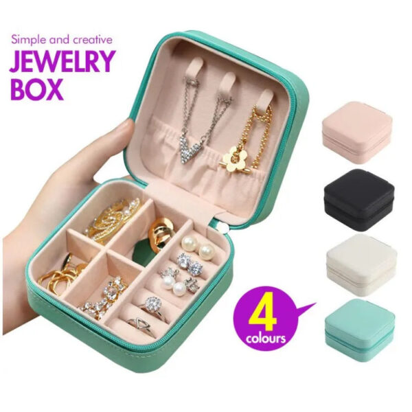 Travel Leather Pocket Jewelry Organizer with Box (Mix/Random color)