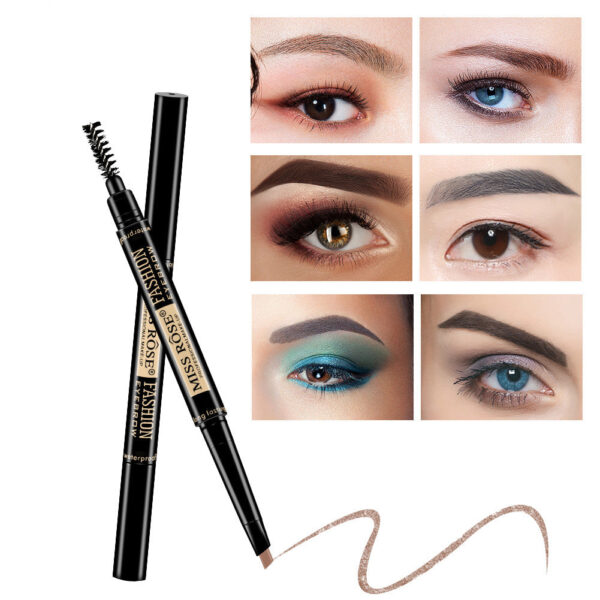 Miss Rose 2 in 1 Double Head Long Lasting Waterproof Eye Brow Pencil & Brush