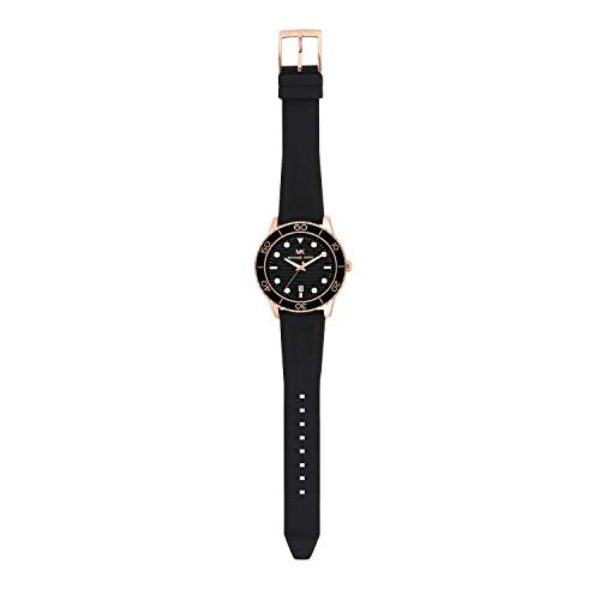 Michael Kors Womens Quartz Runway Silicone Strap Black Dial 40mm Watch - Mk6852