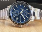 Hugo Boss Mens Chronograph Quartz Rafale Silver Stainless Steel Blue Dial 43mm Watch - 1513510