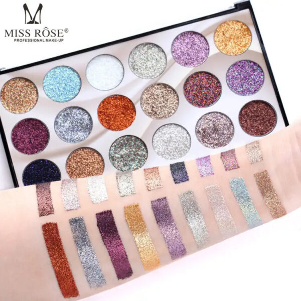 Miss Rose 18 Colors Sequins Glitter Powder High Gloss Pearly Eye Shadow Palette