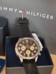 Tommy Hilfiger Quartz Leather Strap Black Dial 46mm Watch for Men - 1791050