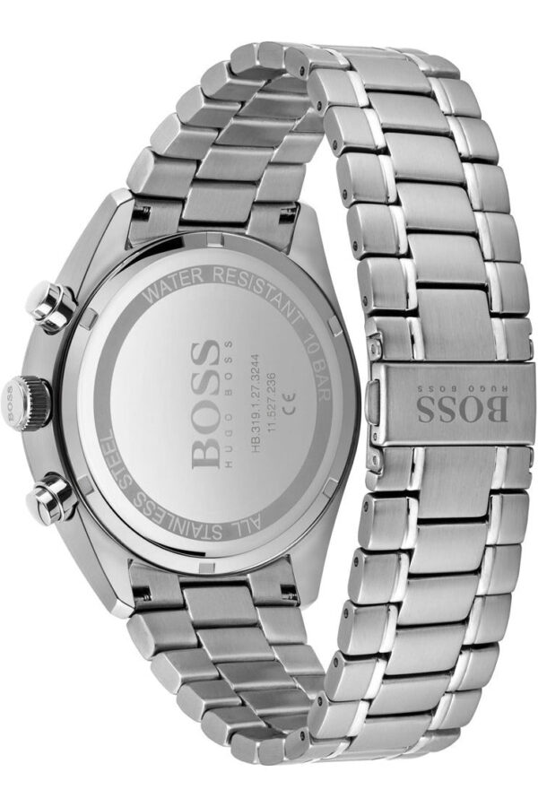 Hugo Boss Mens Chronograph Champion Silver Stainless Steel Blue Dial 44mm Watch - 1513818