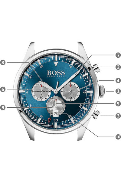 Hugo Boss Mens Chronograph Quartz Stainless Steel 44mm Watch - 1513713