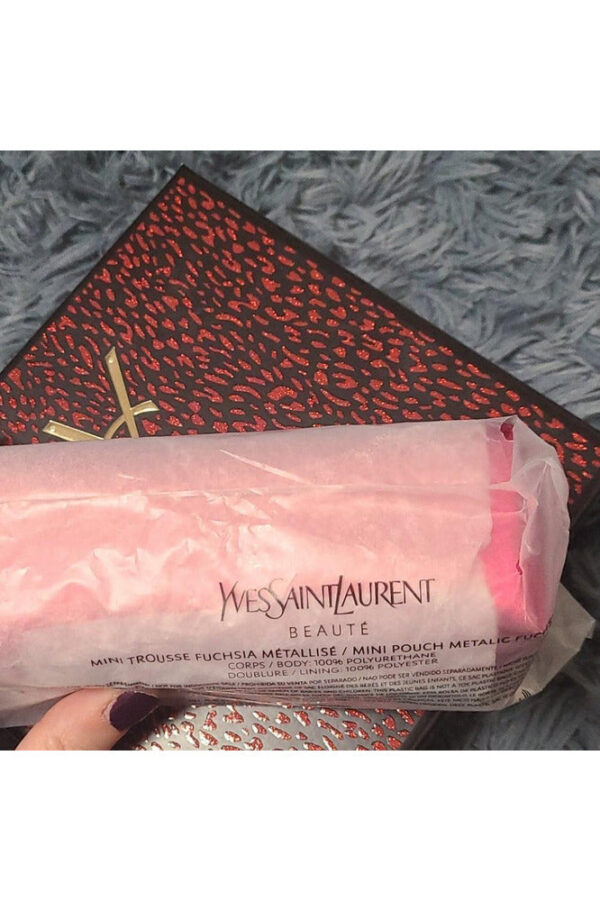 Yves Saint Laurent Mini Makeup Pouch - Metallic Red