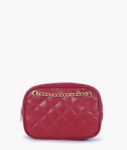 Maroon Quilted Rectangle Cross Body Bag - Maroon