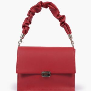 Top Handle Mini Cross Body Bag - Maroon