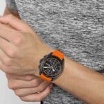 Hugo Boss Volane Chronograph Black Dial Orange Rubber Strap Mens Watch 45mm 5ATM - 1513957