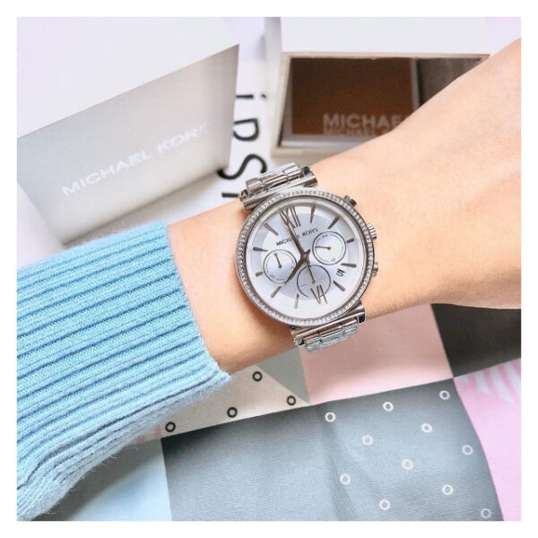 Michael Kors Womens Quartz Stainless Steel Silver Dial 47mm Watch - Mk6575