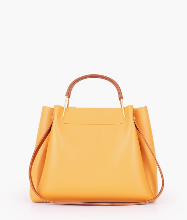 Mustard Metal Handle Tote Bag - Golden Rod