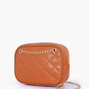 Mustard Quilted Rectangle Cross Body Bag - Golden Rod