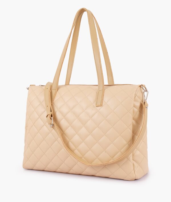 Off-White Quilted Carryall Tote Bag