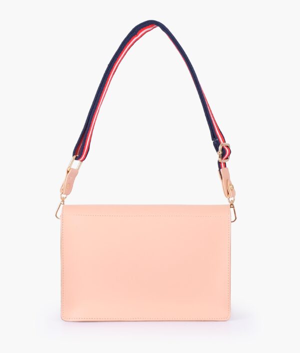 Peach Half Flap Cross Body Bag - Pink