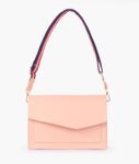 Peach Half Flap Cross Body Bag - Pink