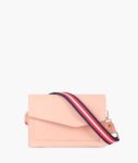 Peach Half Flap Cross Body Bag - Pink