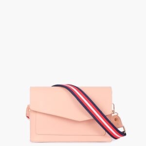 Peach Half Flap Cross Body Bag - Pink