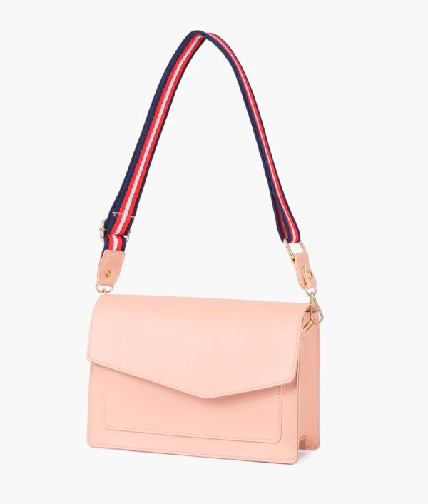 Peach Half Flap Cross Body Bag - Pink