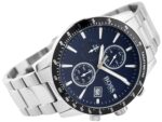 Hugo Boss Mens Chronograph Quartz Rafale Silver Stainless Steel Blue Dial 43mm Watch - 1513510